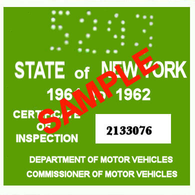 Modal Additional Images for 1961-62 New York INSPECTION Sticker